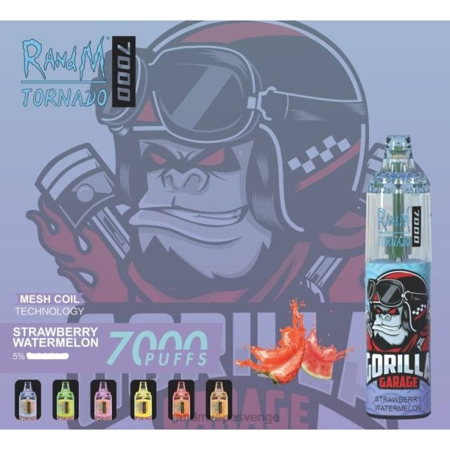 2V0J178 RandM Tornado 7000 luftflödeskontroll vape enhet 1st RandM vapes wholesale jordgubbsvattenmelon