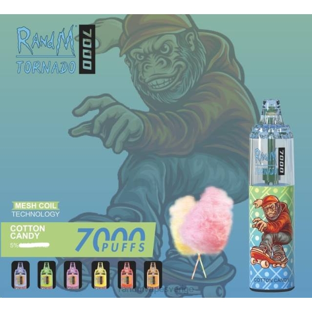 2V0J181 RandM Tornado 7000 luftflödeskontroll vape enhet 1st RandM vape Sverige sockervadd
