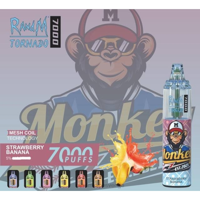 2V0J182 RandM Tornado 7000 luftflödeskontroll vape enhet 1st RandM vape butik jordgubbsbanan
