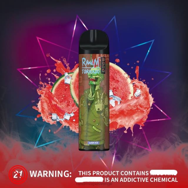 2V0J236 RandM Tornado 8000 luftflödeskontroll vape enhet 1st RandM vape smaken frodig is