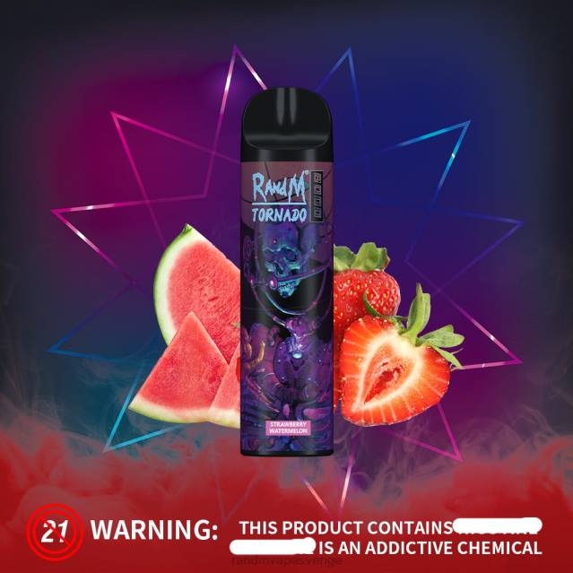 2V0J238 RandM Tornado 8000 luftflödeskontroll vape enhet 1st RandM vapes wholesale jordgubbsvattenmelon