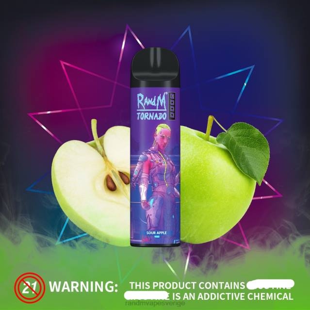 2V0J240 RandM Tornado 8000 luftflödeskontroll vape enhet 1st RandM tornado pris syrligt äpple