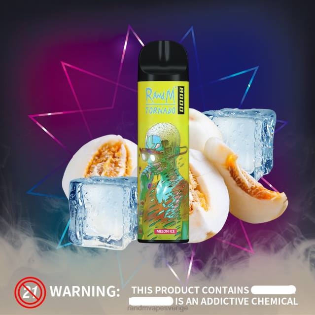 2V0J244 RandM Tornado 8000 luftflödeskontroll vape enhet 1st RandM vape Stockholm melon is