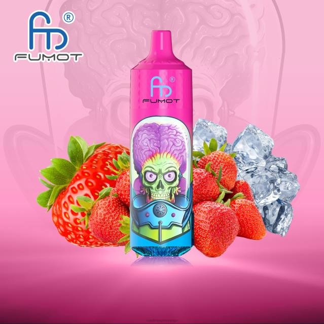 2V0J198 Fumot RandM Tornado 9000 pro vape-enhet med batteri och ejuice-display version 1 RandM vapes wholesale jordgubbsis